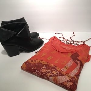 Lucky Brand Ethan Boots and Travels Boho Top